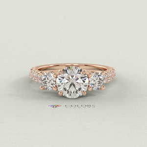 CD Emerald Bezel Solitaire with Cathedral High Setting Engagement Ring