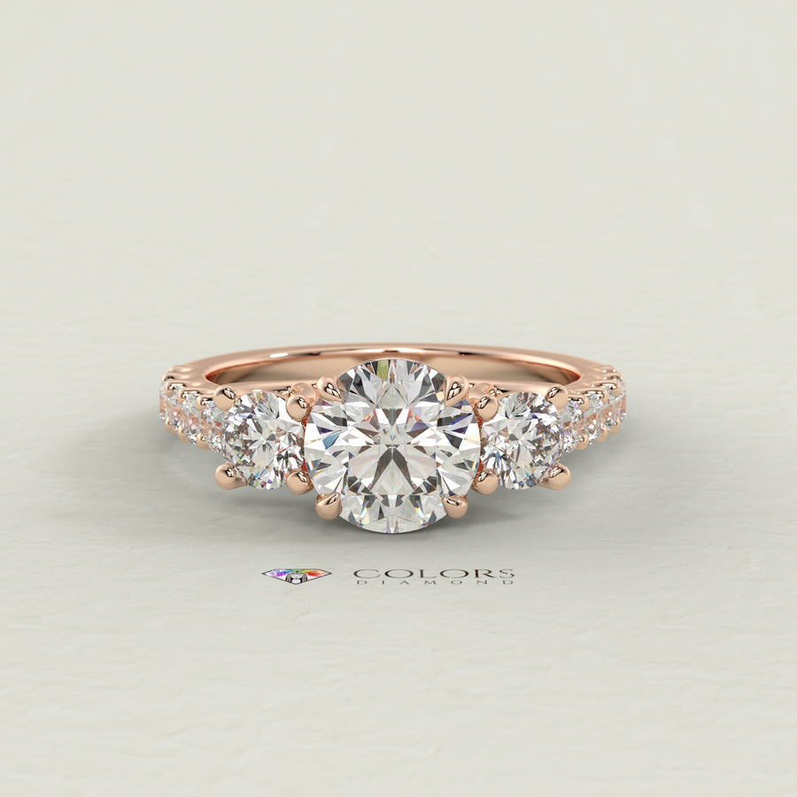 CD Emerald Bezel Solitaire with Cathedral High Setting Engagement Ring