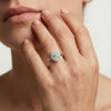 CD Emerald Bezel Solitaire with Cathedral High Setting Engagement Ring