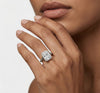 CD Emerald Bezel Solitaire with Cathedral High Setting Engagement Ring