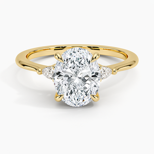 Aria Three Stone Diamond Ring (1/10 ct. tw.) in 18K Yellow Gold